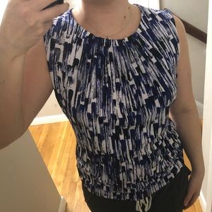 Blue, white and black patterned Calvin Klein top
